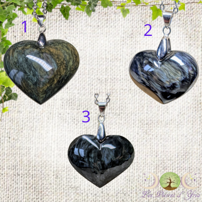 Pendentif obsidienne Mentogochol Coeur