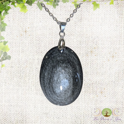 Pendentif Obsidienne Argentée #1