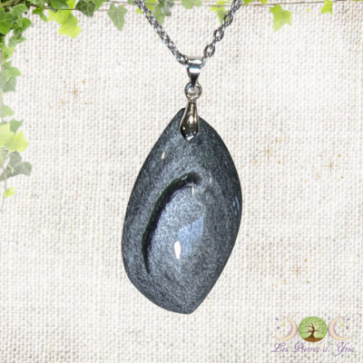 Pendentif Obsidienne Argentée #2