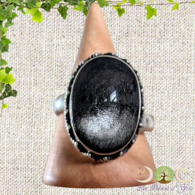 Bague Obsidienne Argentée